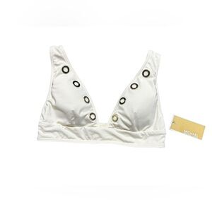 MICHAEL MICHAEL KORS women’s ivory/cream bone pull on bikini swim top size S NWT
